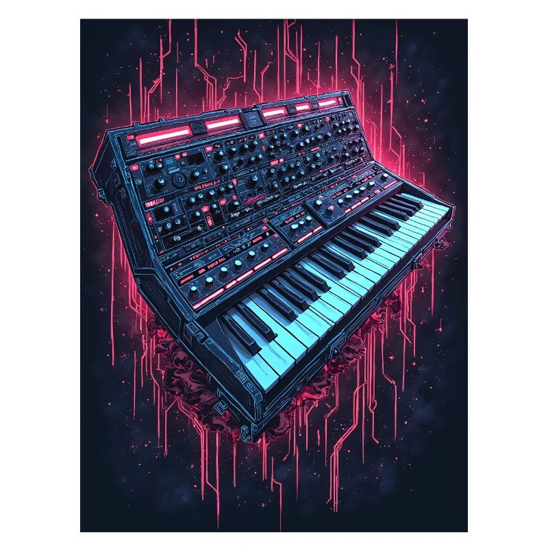 Conception musicale de synthétiseur de néon