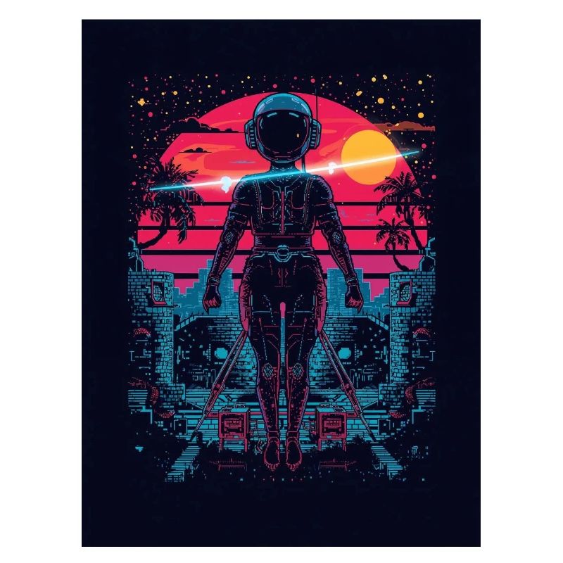 Astronaute Neon Sunset