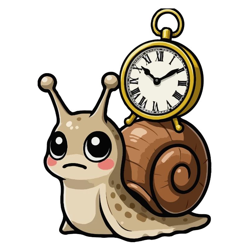 Snail with clock on shell