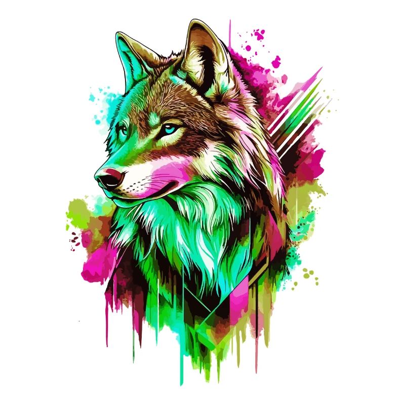 Wolf Wolf Head Predator Forest Nature Wilderness Colorful