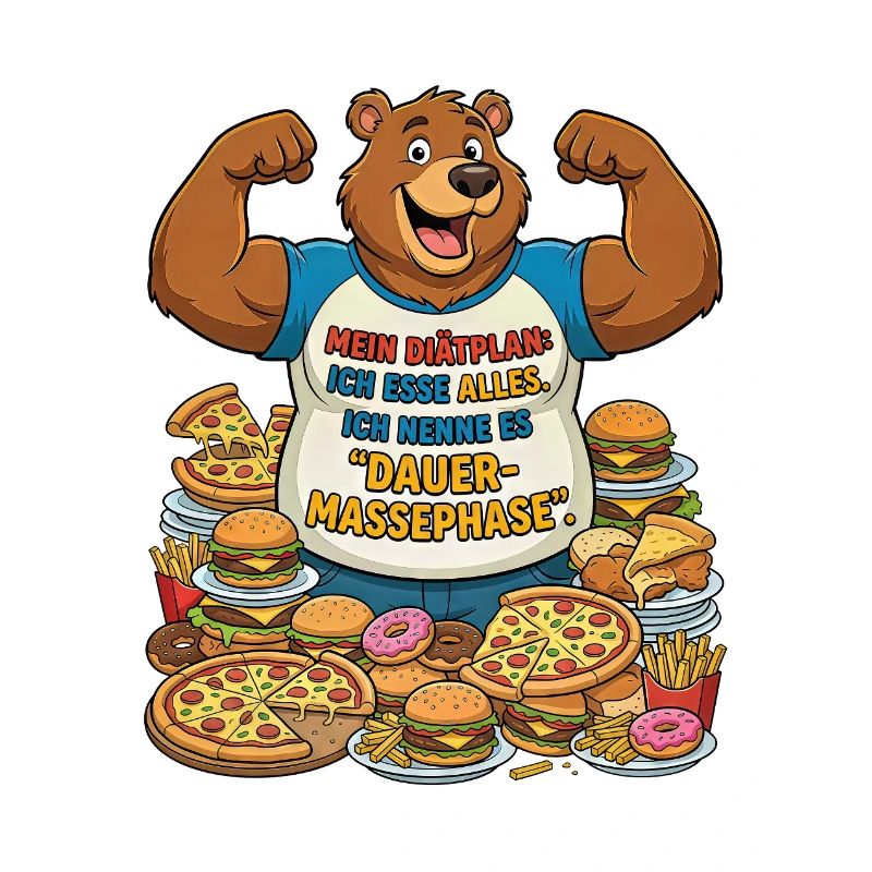 Permanent mass phase: Bear with pizza