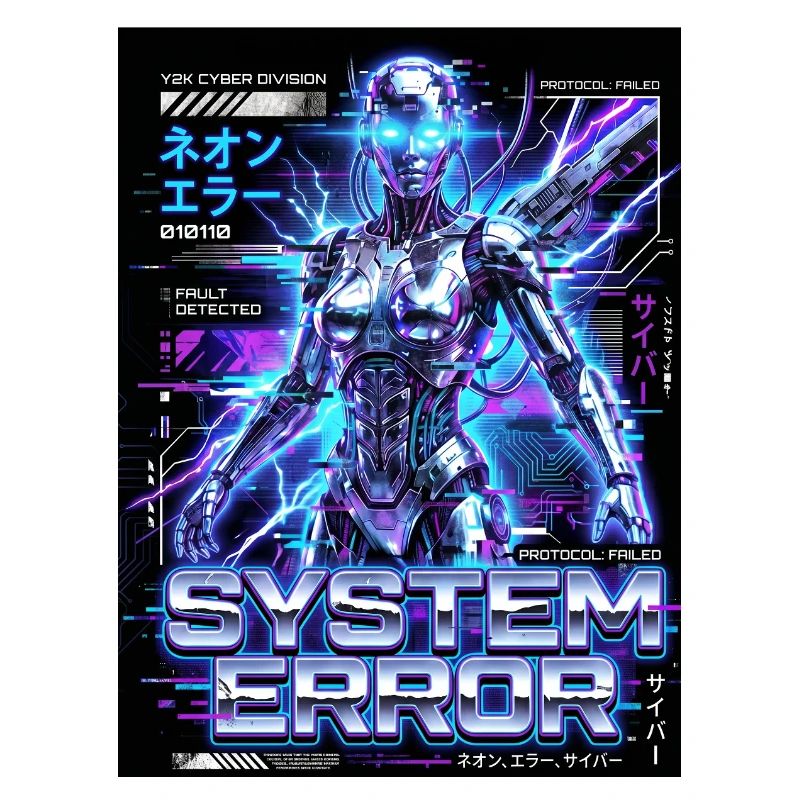 System Error Neon Cyborg