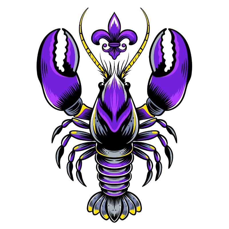 Mardi Gras Languste mit Fleur-de-Lis Design