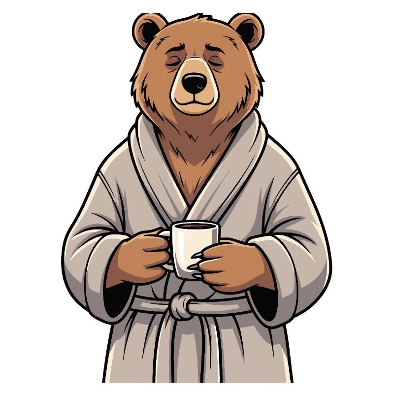 Bear with coffee