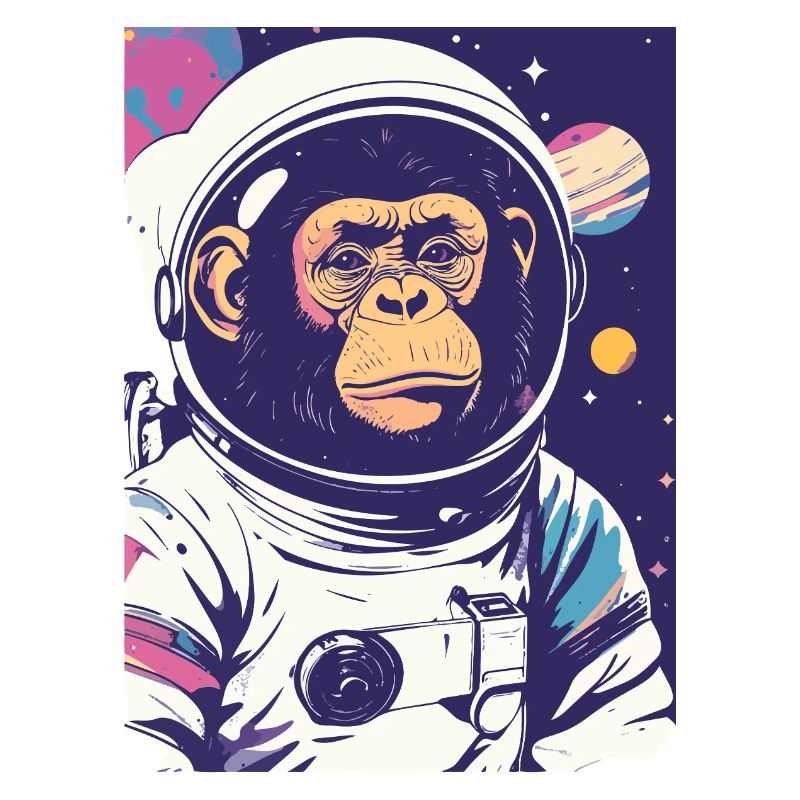 Astronauts chimpanzee in space