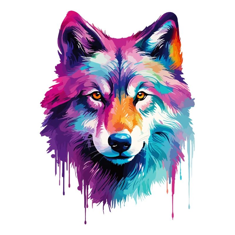 Wolf Wolf Head Predator Forest Nature Wilderness Colorful
