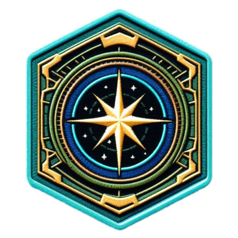 Kartenstern Kompass Patch