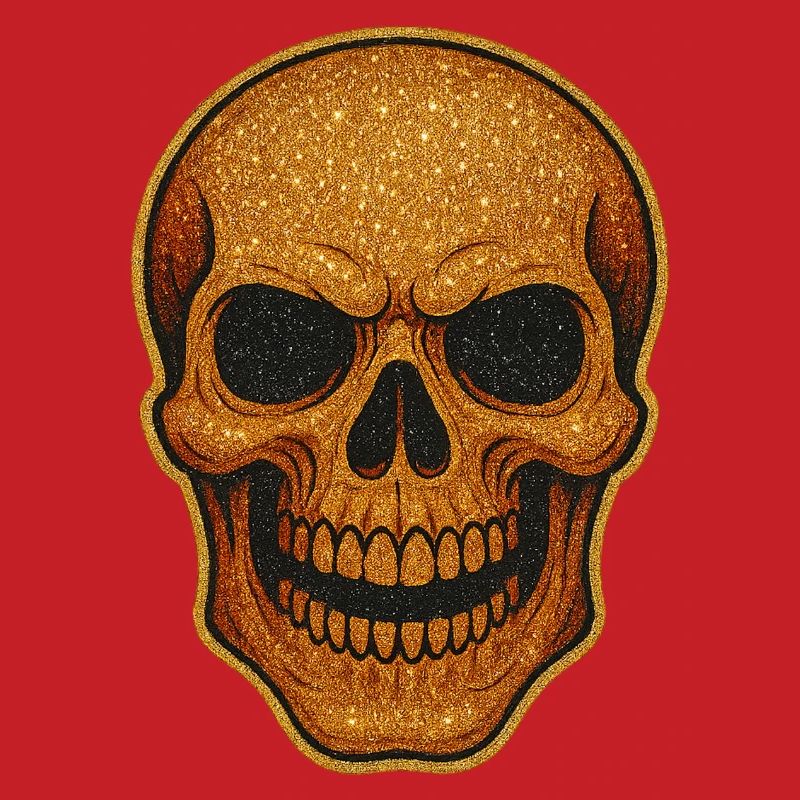 Glitzernder Goldschädel Schädel-Design