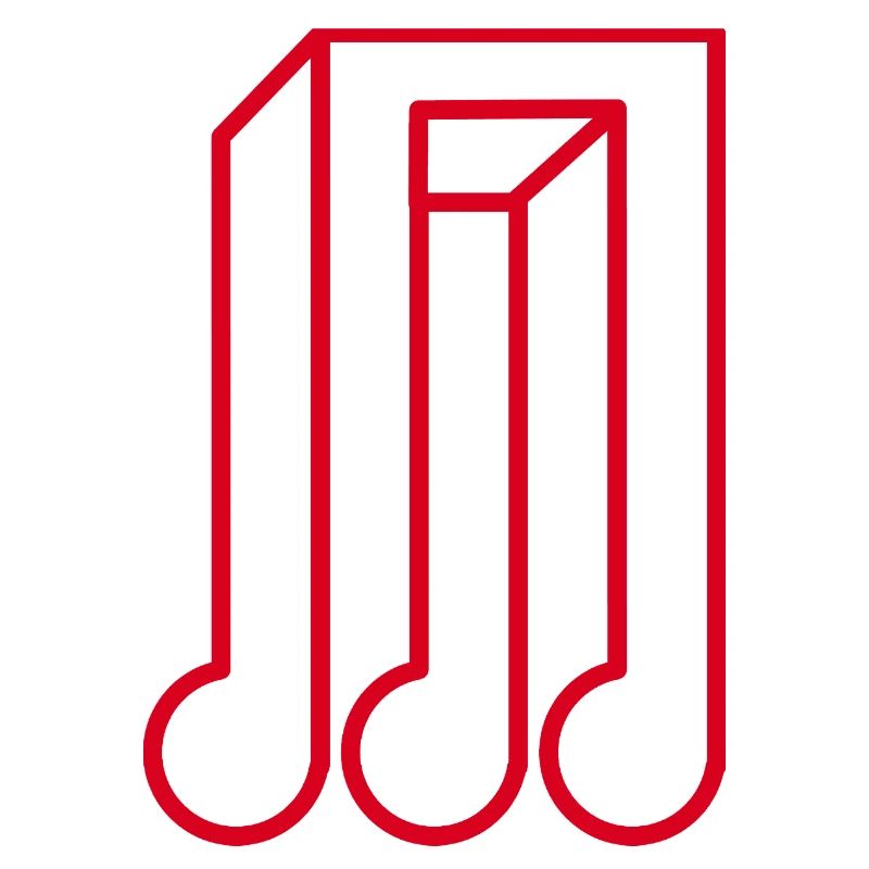 Note musicale géométrique rouge Illusion d’optique 3D