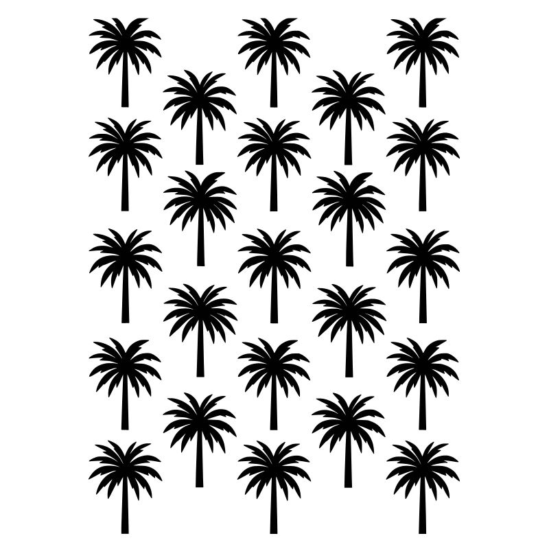 Palm Tree Pattern Black Palm Tree