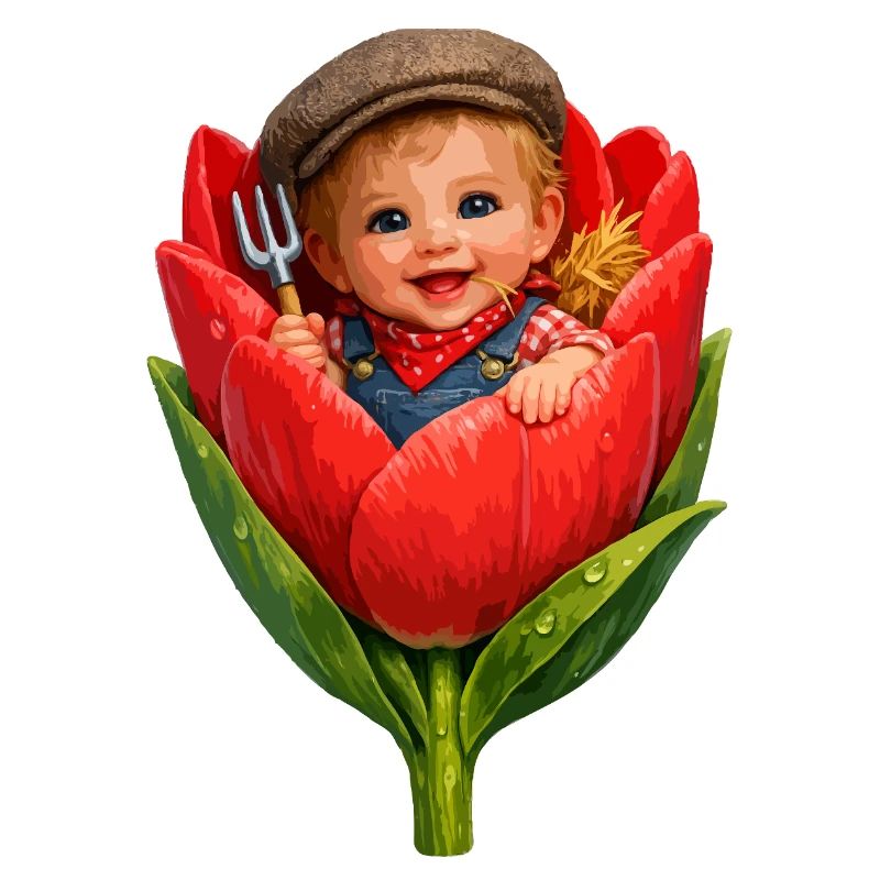 Bébé dans Tulip Bud