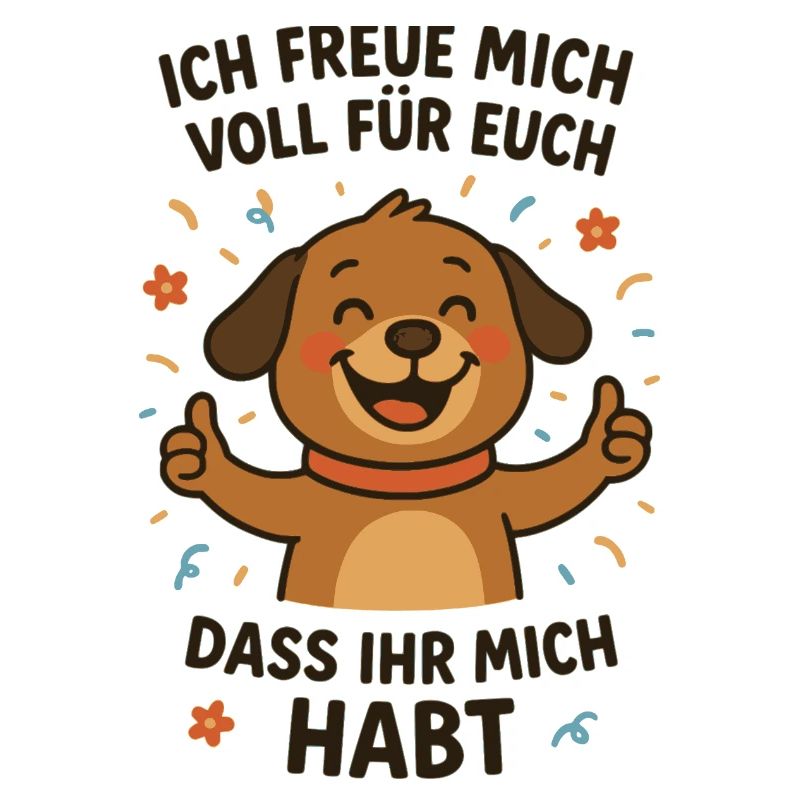 Chien joyeux avec message