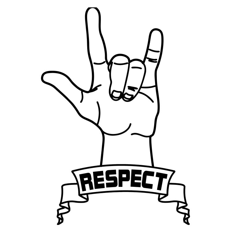 Hand gesture respect with text RESPECT