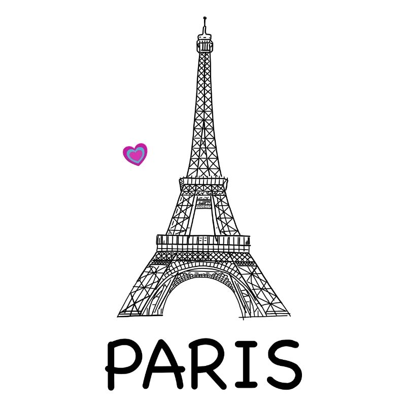 Dessin au trait de la Tour Eiffel à Paris