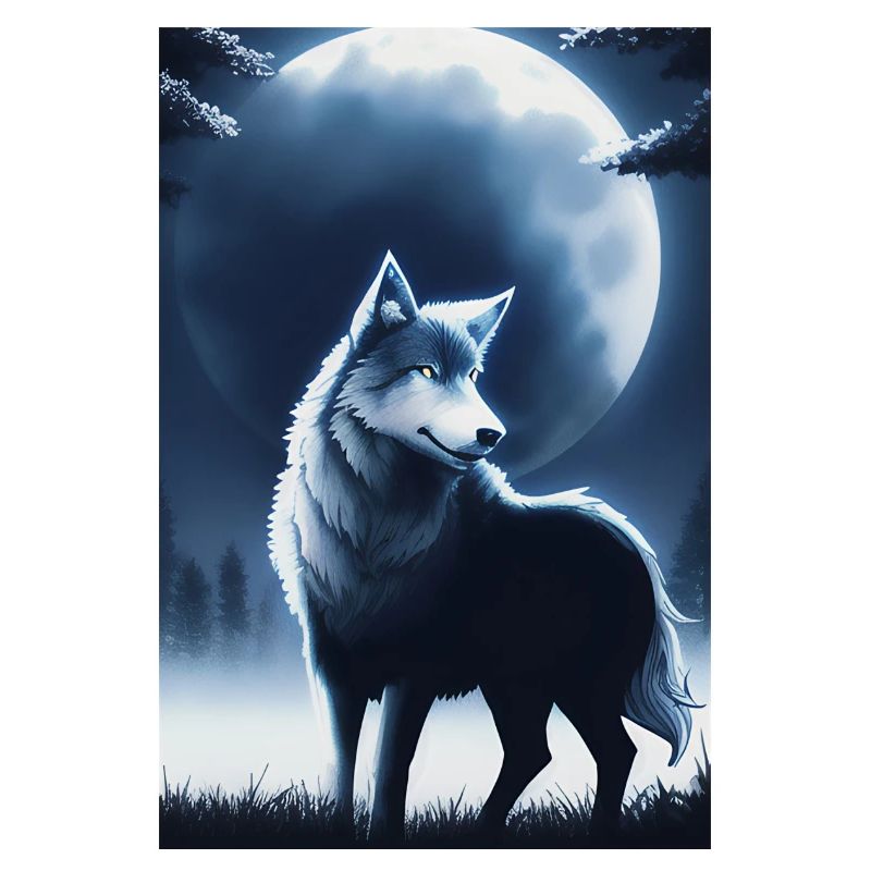 Wolf and Moon