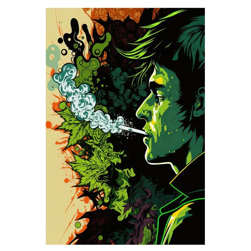 Green Psychedelic Face