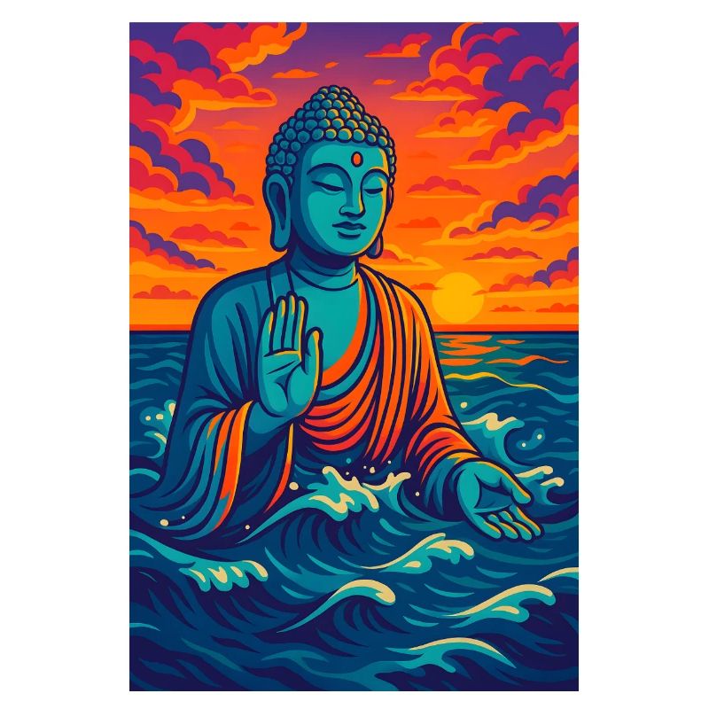 Serene Buddha by Sunset