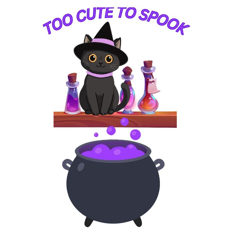 Cute witch cat with magic potion
