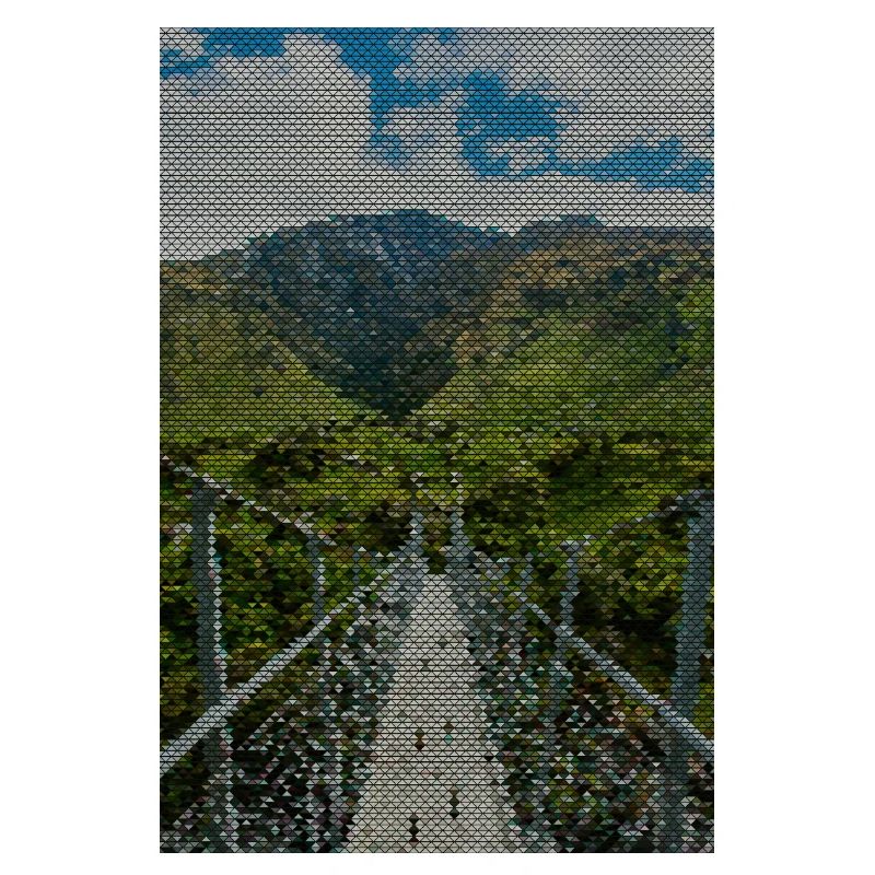 Grid path in the vineyard panorama