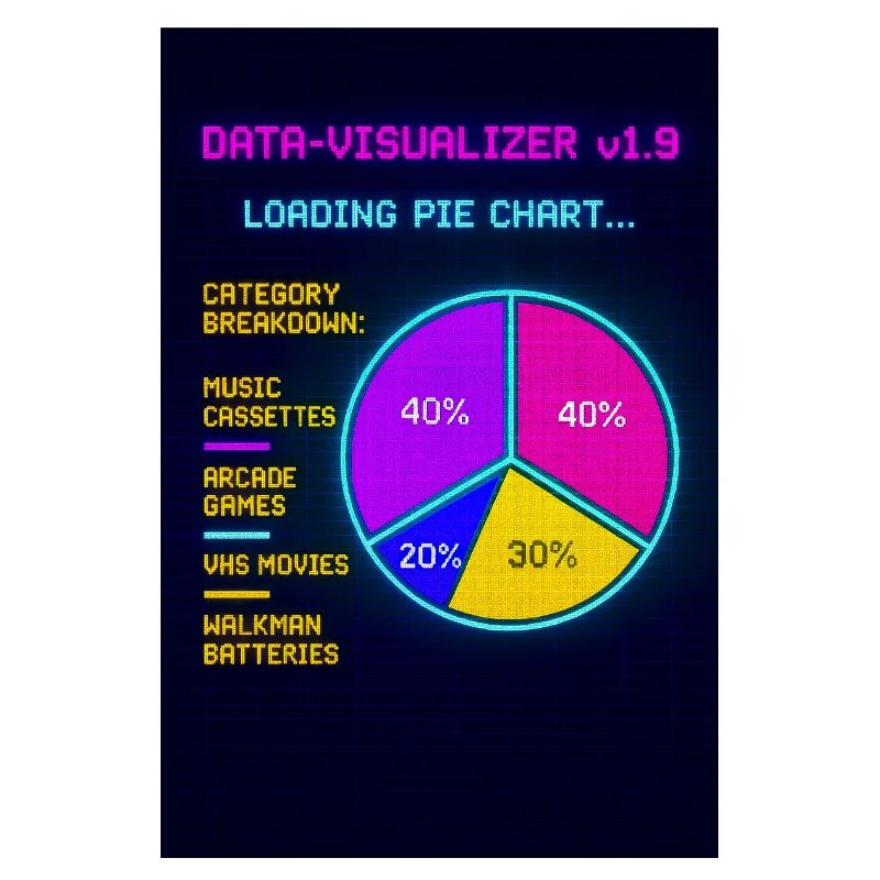 Neon Pie Chart Retro Visual