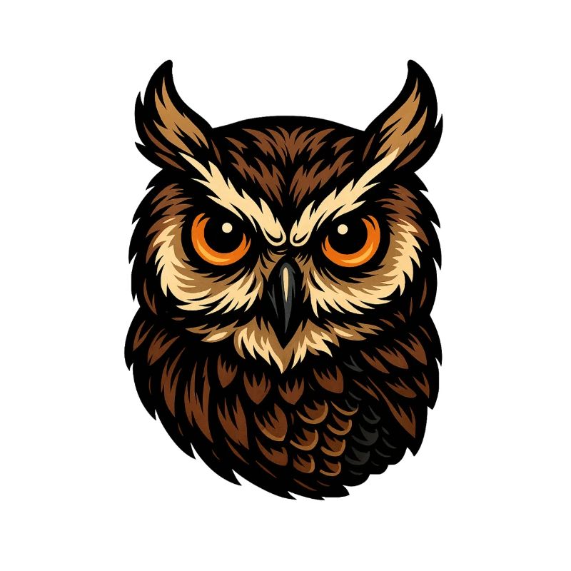Braune Eulenkopf Illustration