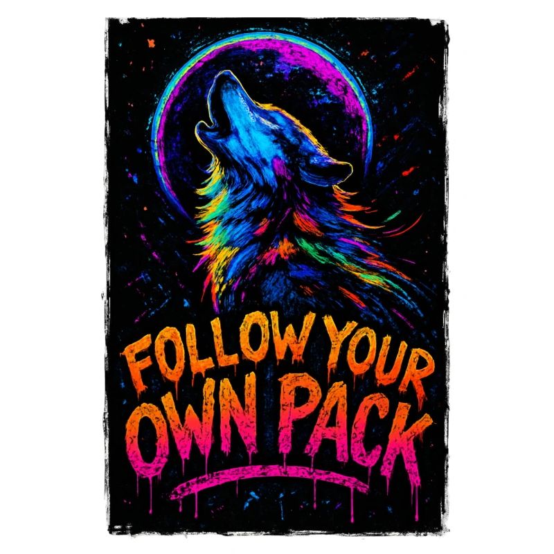 Alpha Wolf Multicolor-Design Folgen Sie Ihrem eigenen Rudel