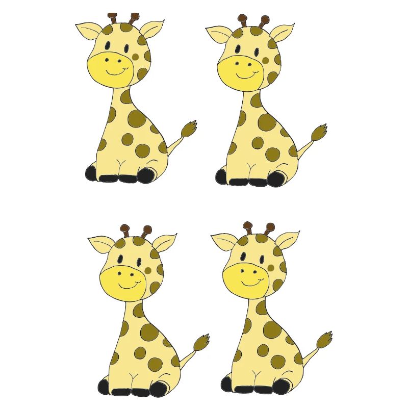 Cheerful Four Giraffes Pattern