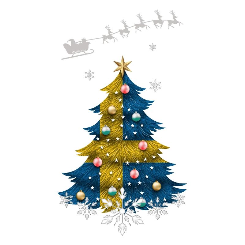 Sapin de Noël avec drapeau de la Suède