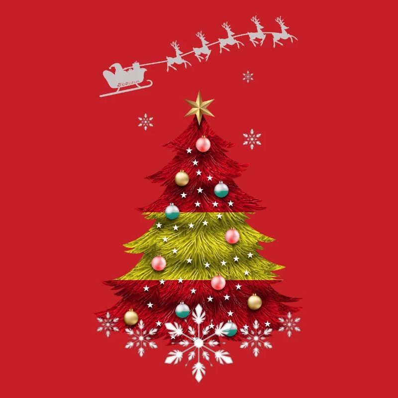 Sapin de Noël avec drapeau espagnol