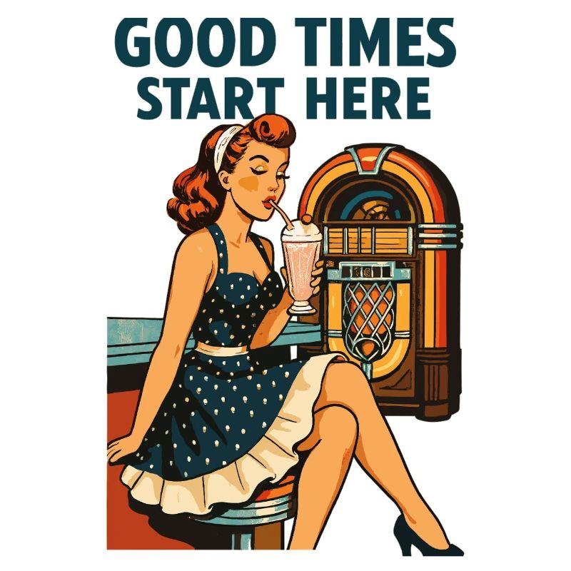 Rockabilly 50s Diner Milkshake Jukebox Retro