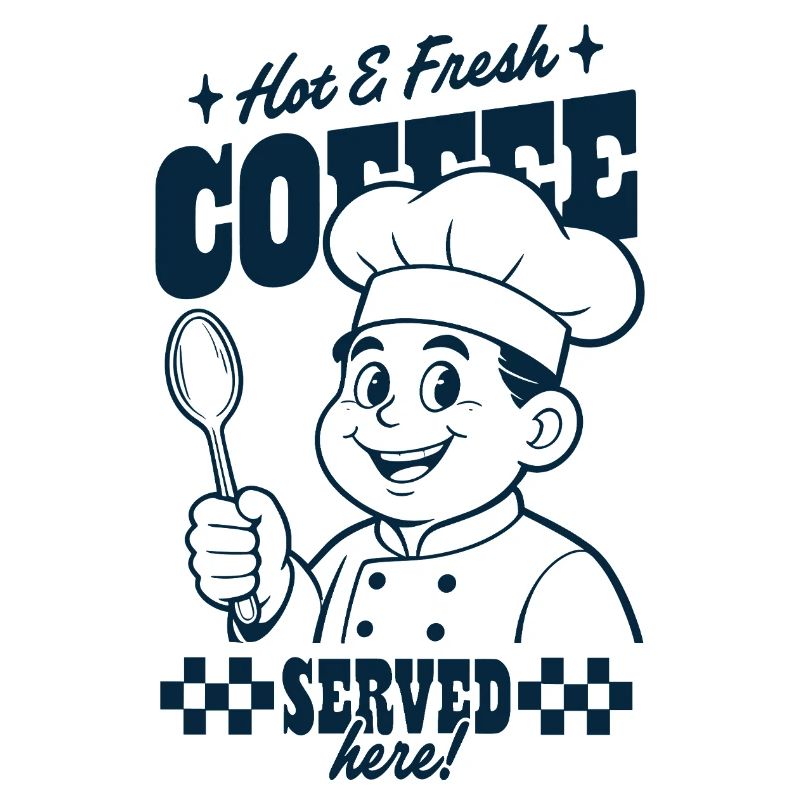 Kaffee Chef Serviert Hier