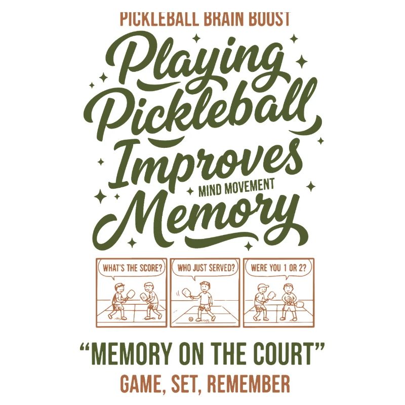 Pickleball Player Playing Pickle Ball Memory On