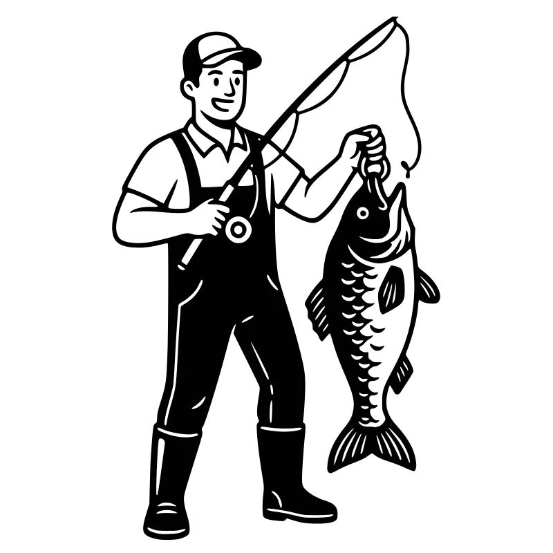 Angler Big Catch Fish Pride Vector