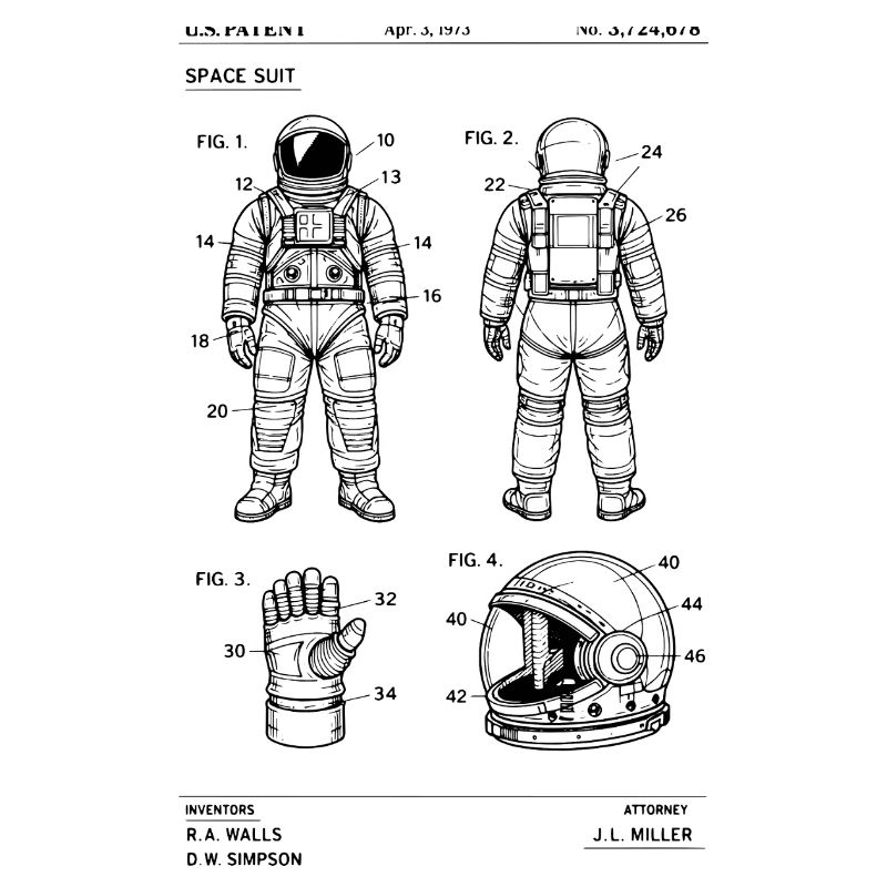 Plan de brevet de combinaison spatiale