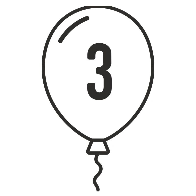Ballon numéro 3 – Conception d’anniversaire et de fête