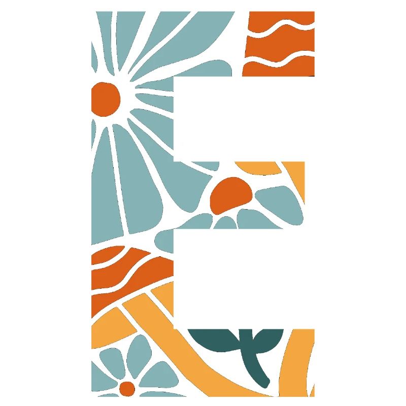 Letter e flowers groovy gift idea
