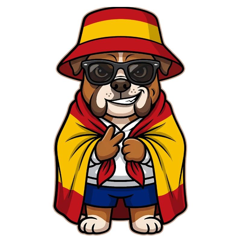 Chien de dessin animé Bouledogue espagnol Cool & Stylé