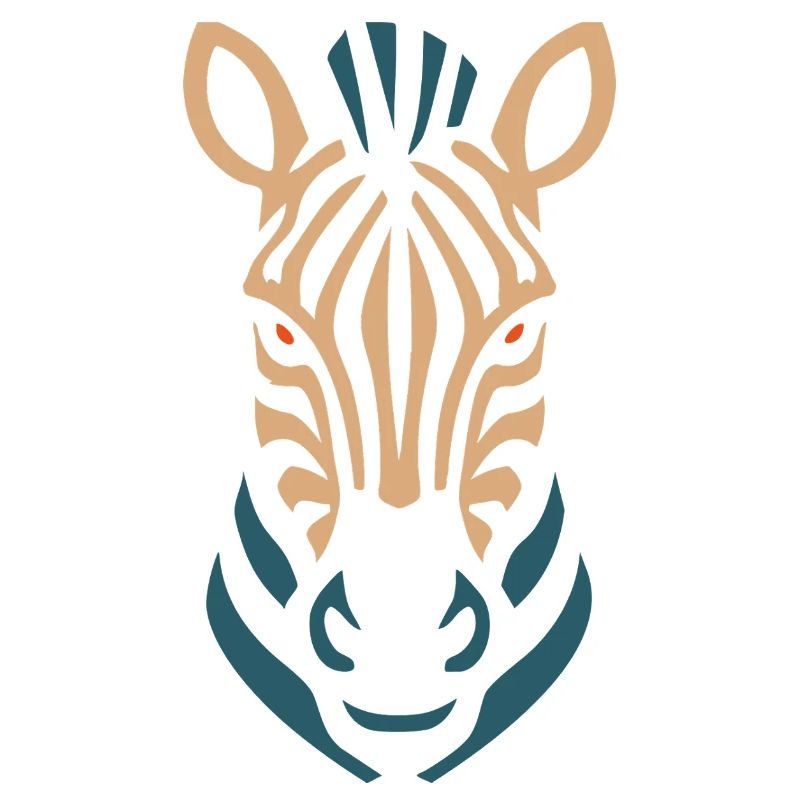 Zebra Head Neon Lines