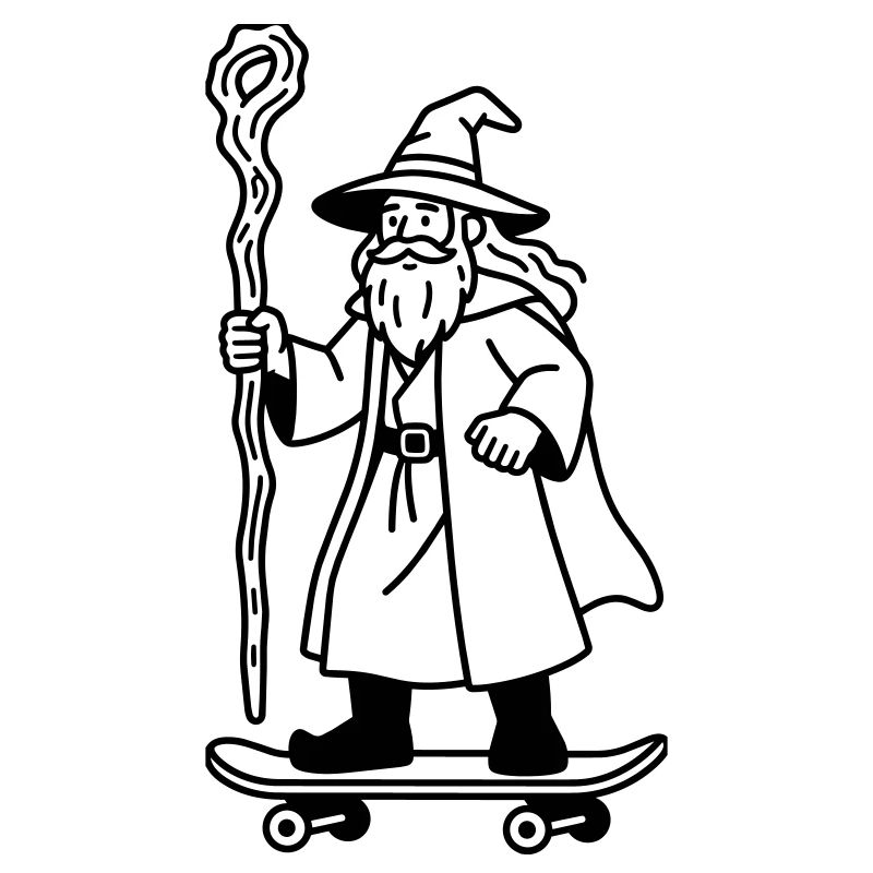 Wizard sur skateboard