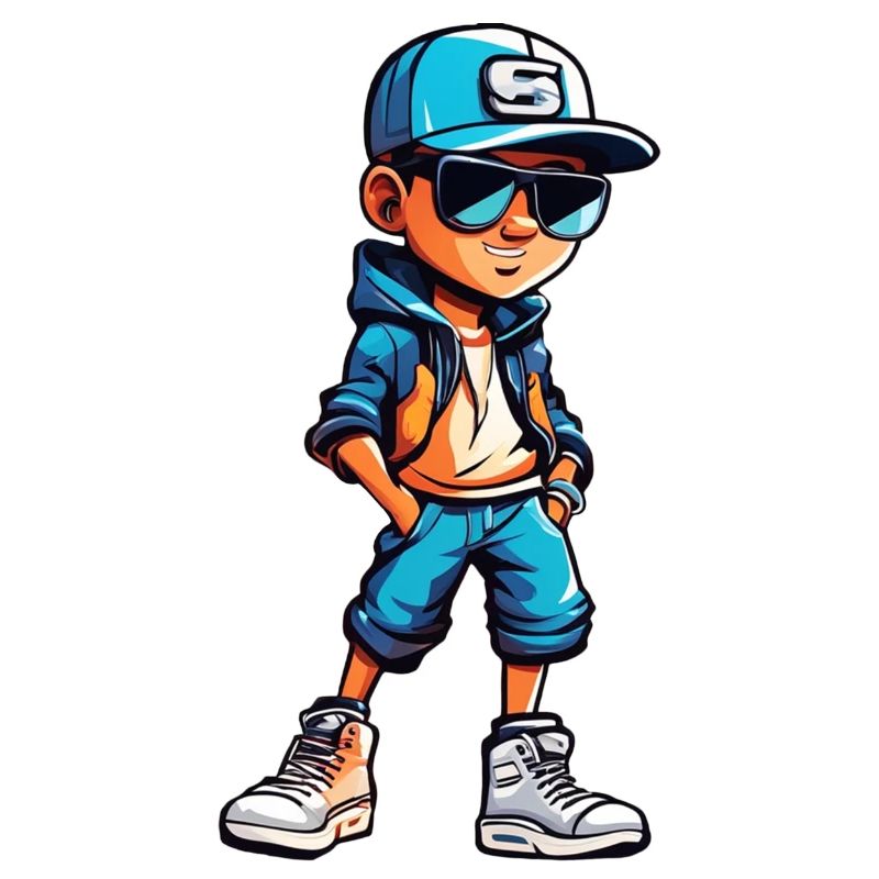 Cooler junger Cartoon-Junge