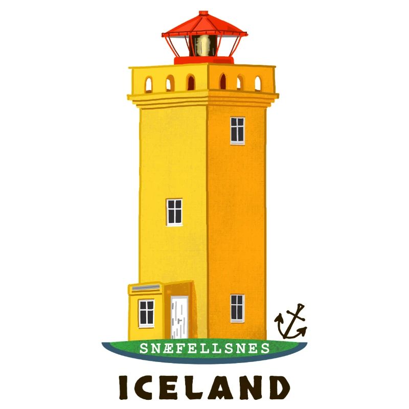 Iceland, Snæfellsnes lighthouse hand-drawn