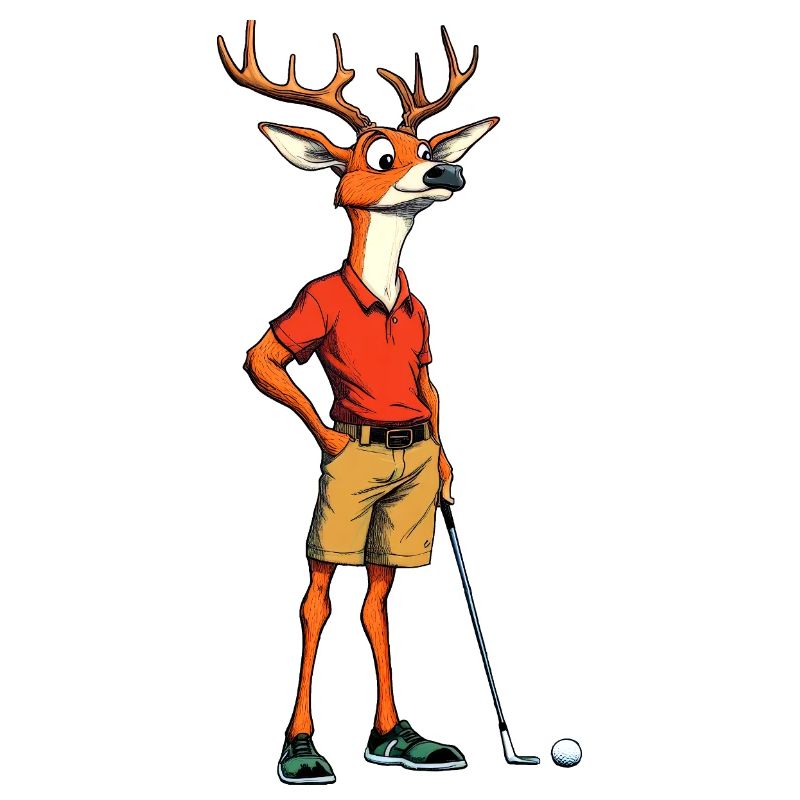 Hirsch Golfpro im Polohemd