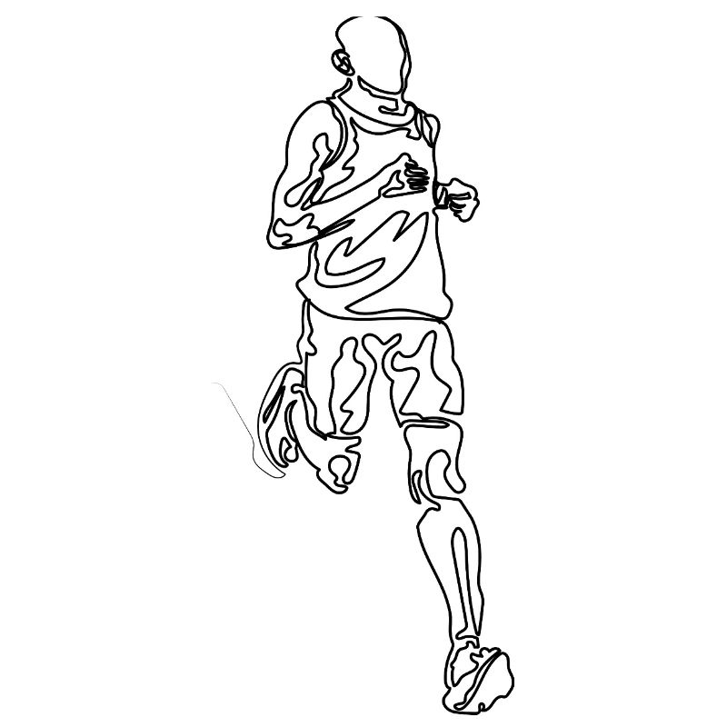 running man single line doodle drawing