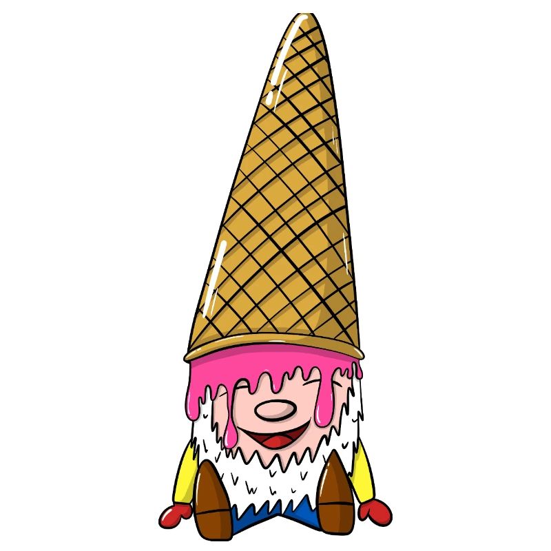 Zwerg mit Eiswaffel - Wichtel mit Eis