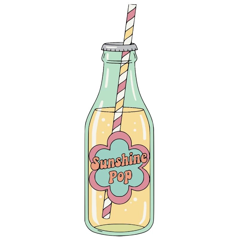 Sunshine Pop Retro Soda Bottle Ästhetik