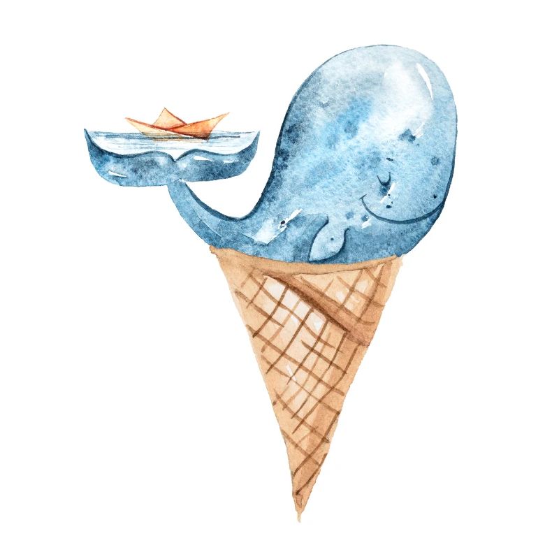 Eis Wal mit Schiff Fantasy Ozean Design