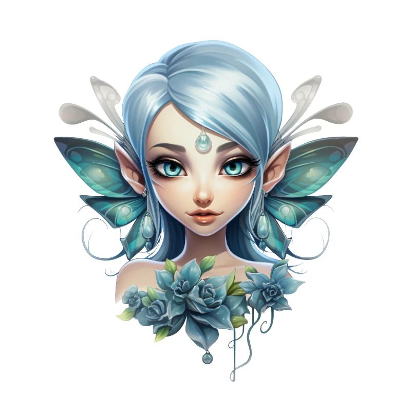Blumen Fee mit Edelstein – Fantasy Design