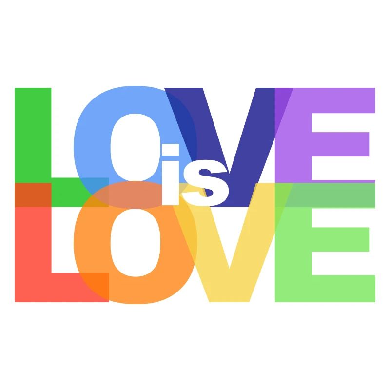 Love is Love Rainbow Typography