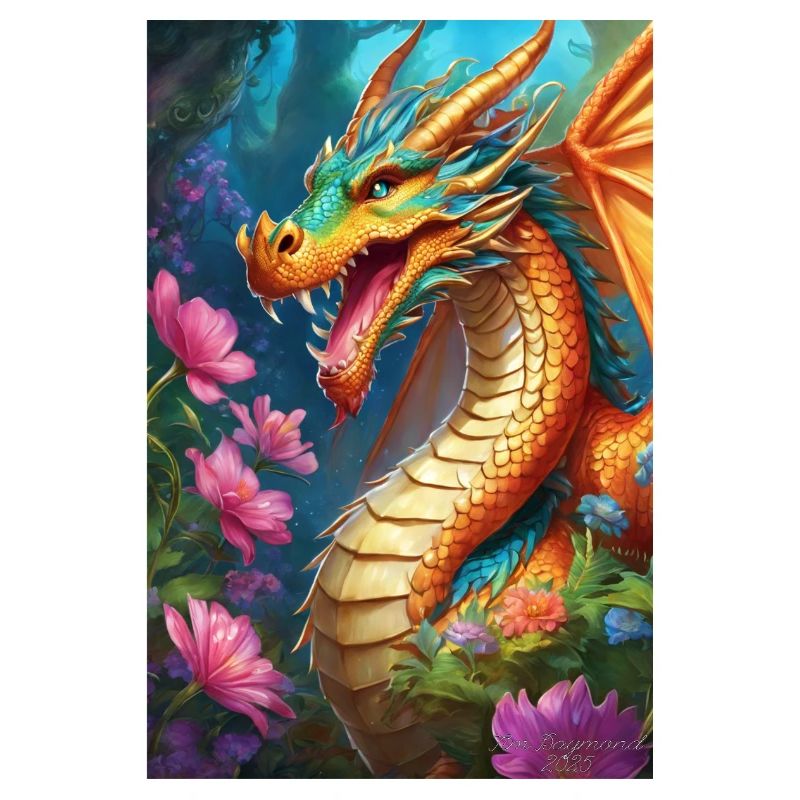 Ember Dragon in Bloom Forest