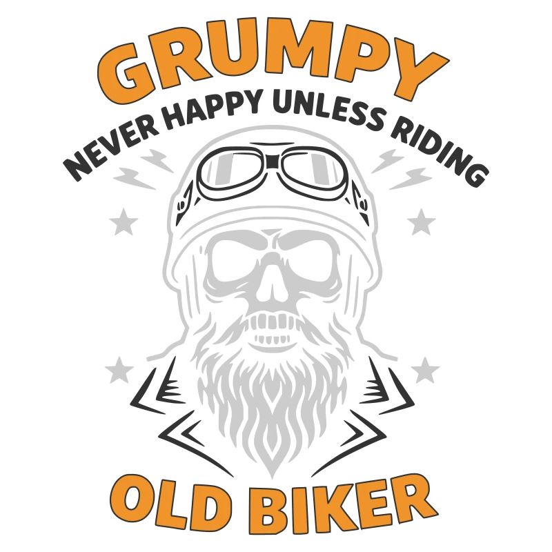 Grumpy Old Biker Skull